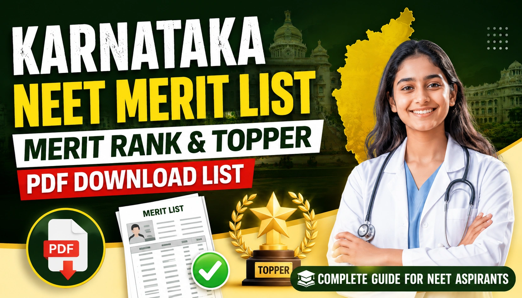Karnataka NEET Merit List 2026: Merit Rank & Topper, PDF Download List